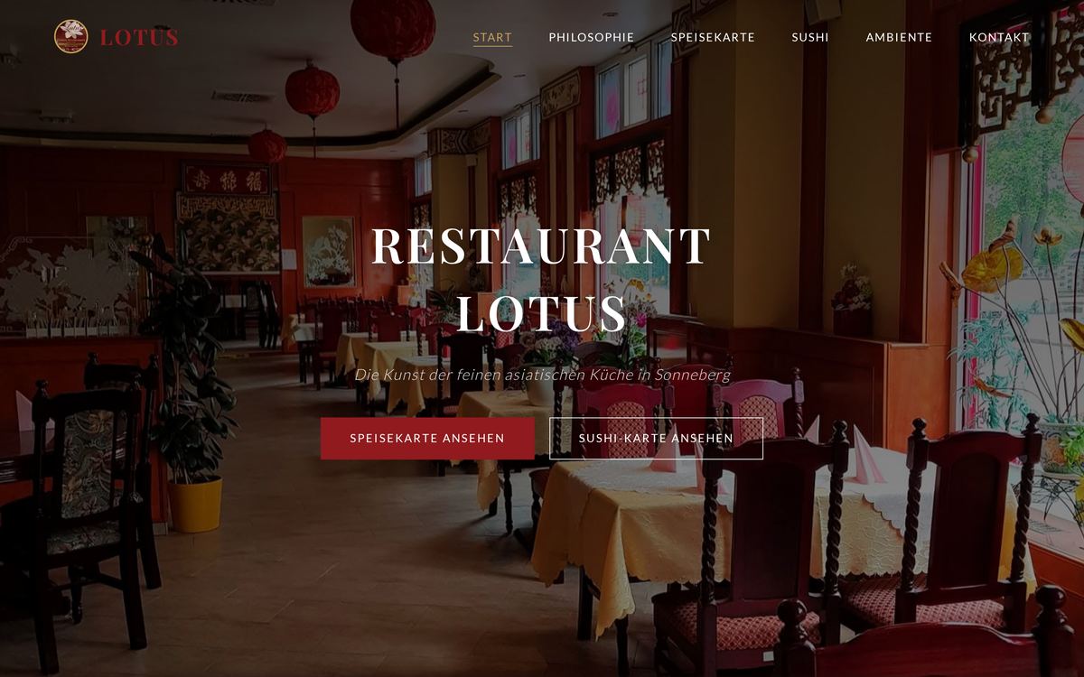 Restaurant Lotus am Computer